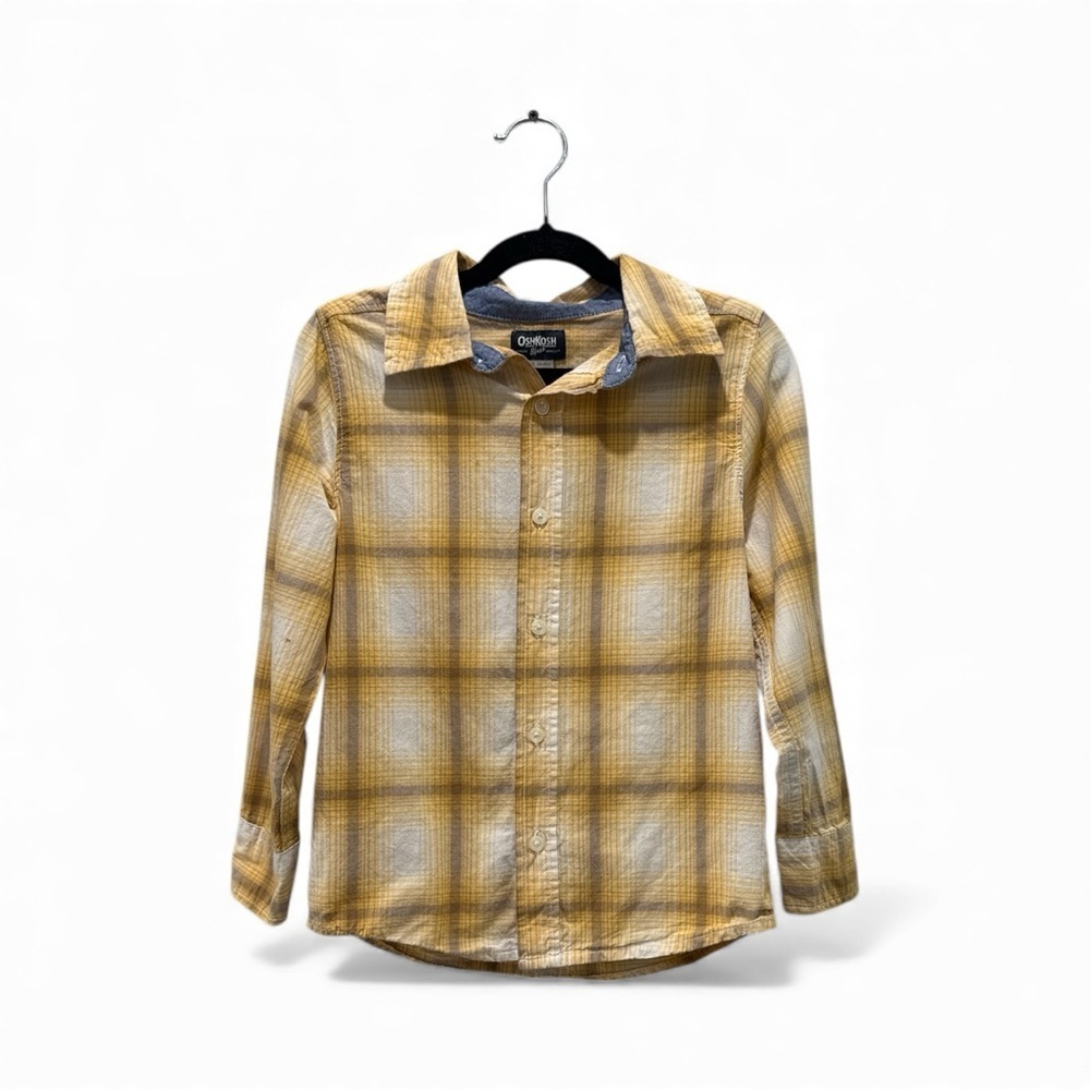 OshKosh Boys Plaid Button-Up Shirt – Size 7/7A